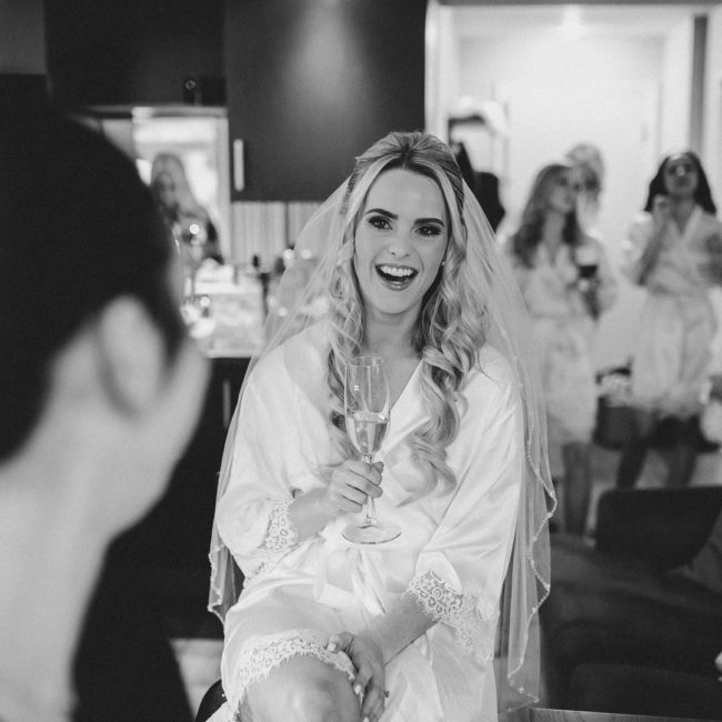 Bride smiling